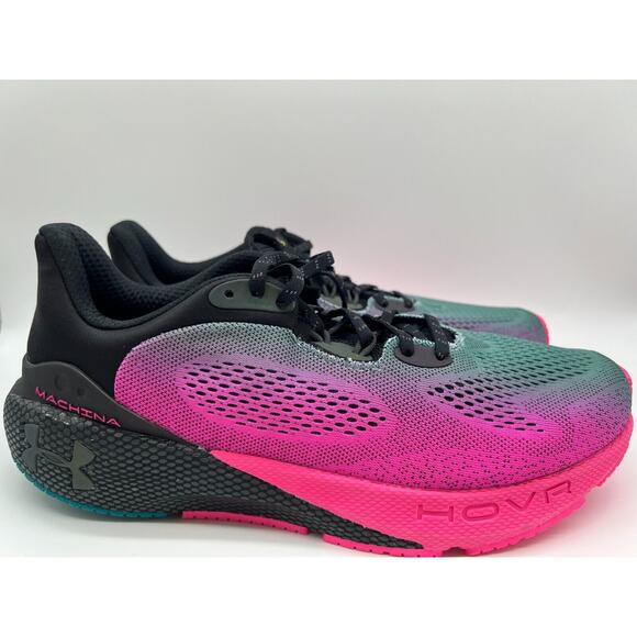 Under Armour HOVR Machina 3 Daylight Black Electro Pink 3025164-001 Mens Sz 10.5 - Picture 1 of 12